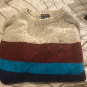 multicoloured knit sweater